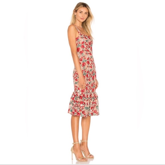 Lovers + Friends Under The Stars Midi Dress in Dark Nude Floral Size Small - Picture 11 of 11